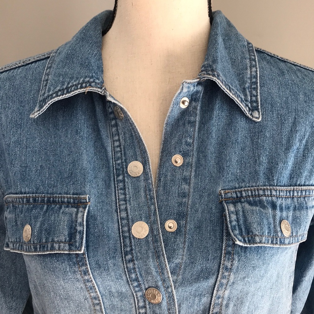 Vintage Express Denim Crop Jacket Sz S - Picture 2 of 5